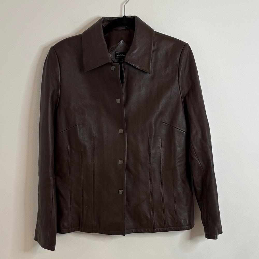 Vintage Chocolate Brown Leather Jacket